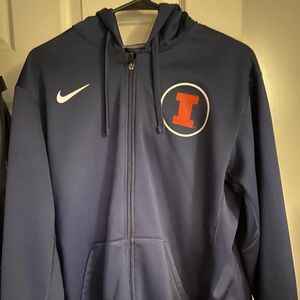 Vintage Nike Thermal Fit Illinois Medium Full Zip Hoodie